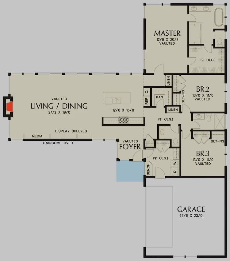All of Sleek 3-Bedroom Modern House Plan