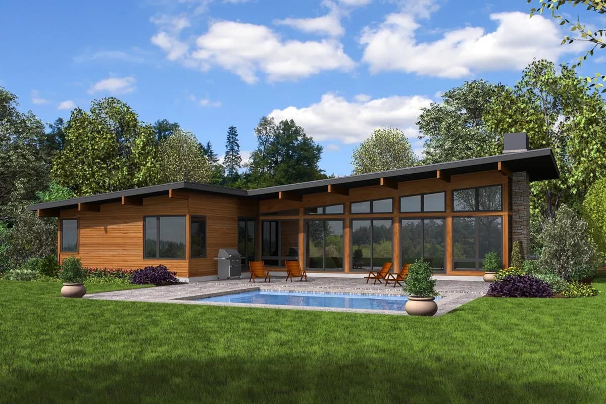 Sleek 3-Bedroom Modern House Plan, photo 2 of 3