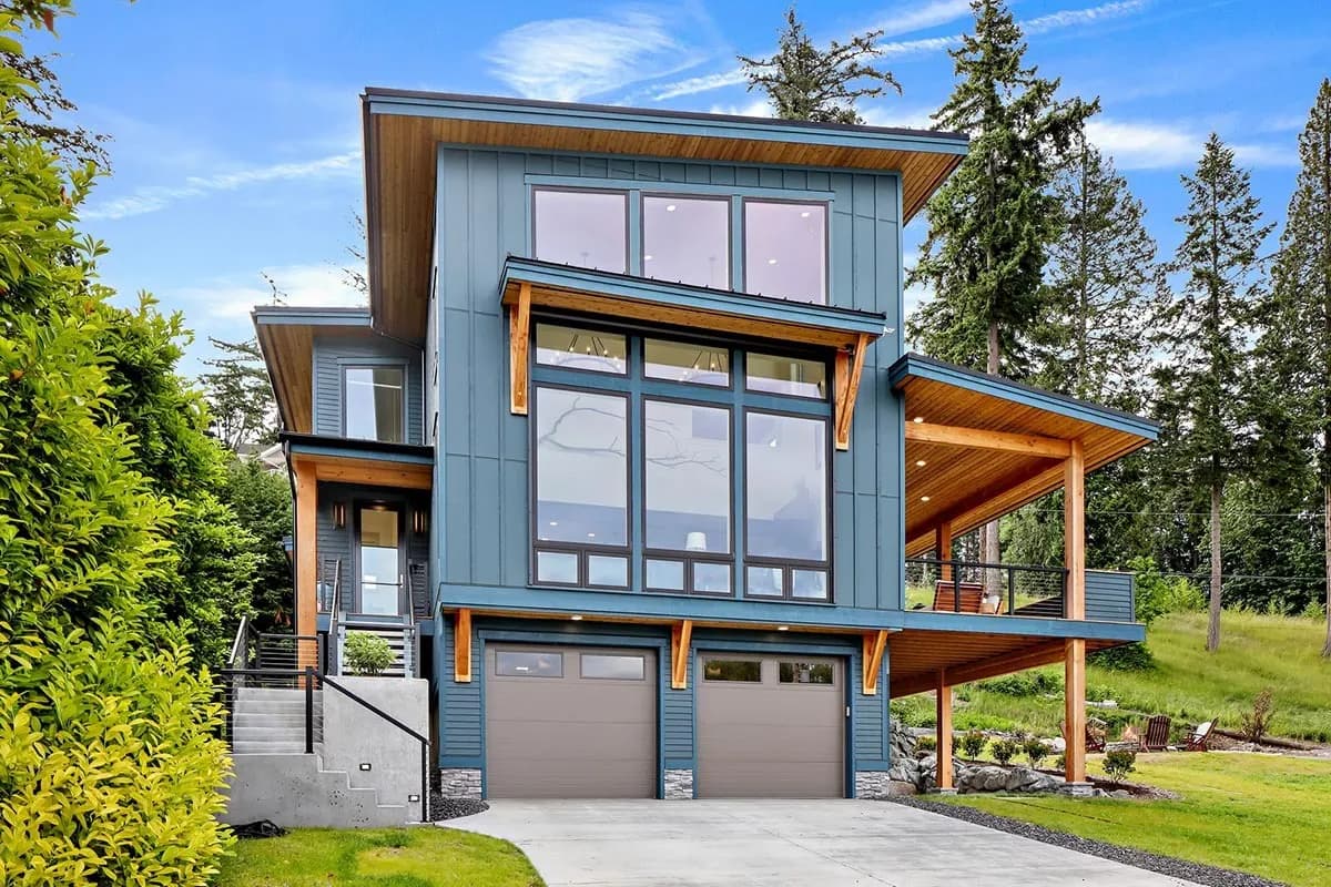 Splendid Contemporary House Plan with Drive-Under Garage, photo 1 of 6