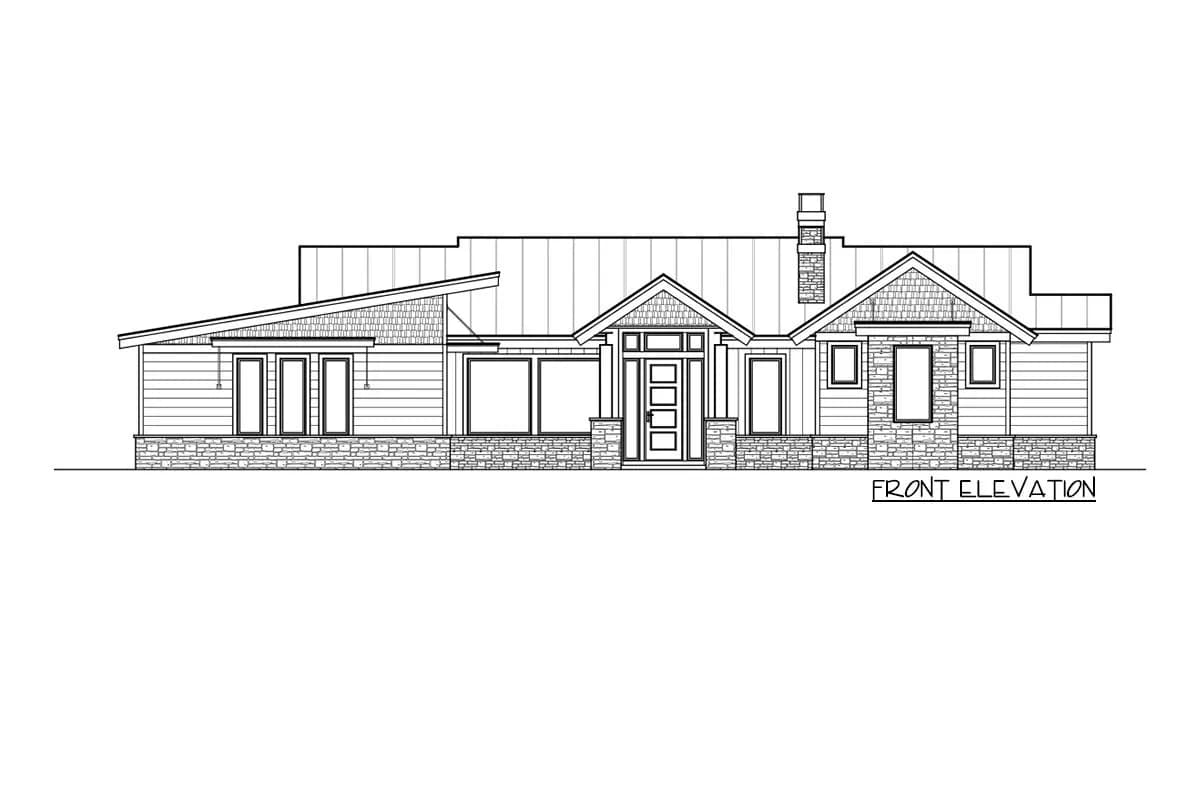 Modern Prairie Home Plan with Impressive Outdoor Living Space, photo 2 of 6