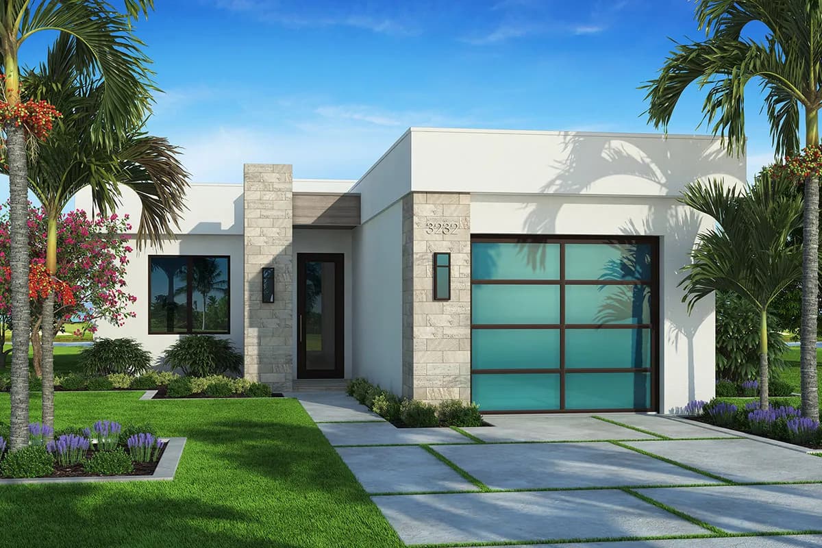 Contemporary Beach House Plan with Outdoor Living Space, photo 1 of 2