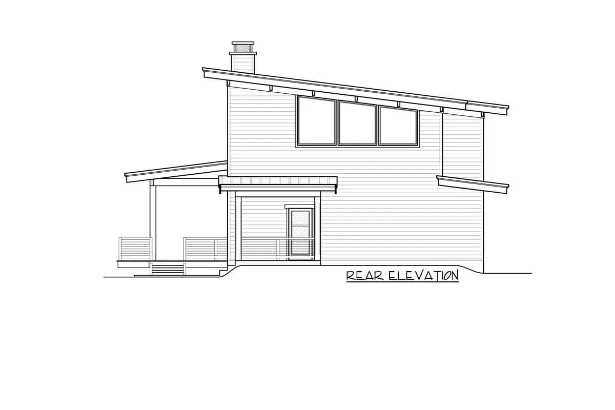 Splendid Contemporary House Plan with Drive-Under Garage, photo 4 of 6