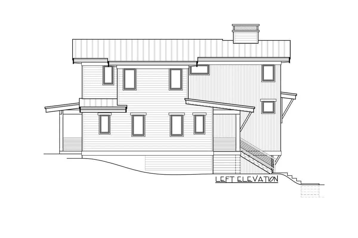 Splendid Contemporary House Plan with Drive-Under Garage, photo 3 of 6