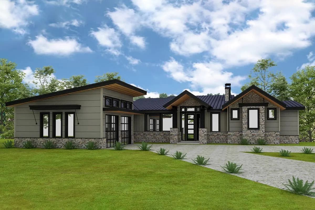 Modern Prairie Home Plan with Impressive Outdoor Living Space, photo 1 of 6